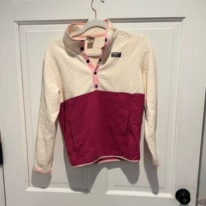 L.L. Bean Cream and Pink Kids Sweater